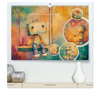 Leevi - Ein Freund zum Träumen und Staunen (hochwertiger Premium Wandkalender 2026 DIN A2 quer), Kunstdruck in Hochglanz: Ein kleiner Roboter zwischen Spaß und Poesie
