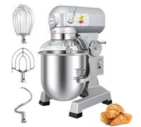 LEEVOT Planetaria Professional - Amasadora industrial de 3 velocidades con cuenco de acero inoxidable para panaderías, pizzerías y restaurantes