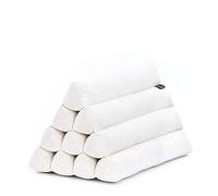 LEEWADEE Almohada Triangular Tailandesa - Cómoda Almohada de Lectura, Cojin Decorativo de Kapok para La Cama, 50 x 33 x 33 cm, Color Natural