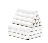 LEEWADEE - Cómodo Colchón De Suelo con Cojín De Lectura, Futón Japonés, Cama Plegable O Esterilla De Masaje Tailandés, 170 x 53 cm, Color Natural