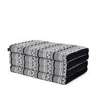 Leewadee futón Plegable Standard - Colchoneta para Doblar de kapok Hecha a Mano, colchón de Invitados para el Suelo, 200 x 70 cm, Negro Blanco