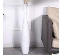Leewadee Jarrones Decorativos Grandes - Floreros Altos Modernos para Flores O Pampas, 85 cm, Blanco, Resina