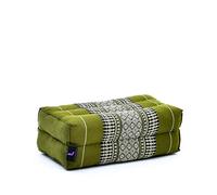 Leewadee set de 2 bloques de yoga pequeños - Cojines para pilates, almohadas para el suelo hechas a mano de kapok, 35 x 18 x 12 cm, set de 2, Verde