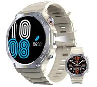 leewill V20 Smartwatch Militar GPS, 3ATM(30m) Impermeable Reloj Inteligente Hombre, 30 Días en Espera, 170+ Modos Deporte, Monitor Cardio, Llamadas Bluetooth, Esfera IA+ChatGPT, 1.43'' AMOLED, Plata