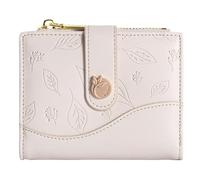 LEEXTON Monedero pequeño para mujer con protección RFID, mini monedero corto para mujer, de piel con cremallera, exquisito monedero, B1 Arroz blanco, Cartera RFID