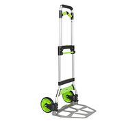 Leeyoung Carretilla de mano plegable y carretilla, carro portátil de aluminio con capacidad de 320 libras con mango telescópico y ruedas de polipropileno + EVA