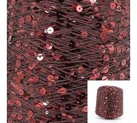 LEEYOX 50G Hilo de Lentejuelas de algodón 6mm + 3mm Lentejuelas Hilo de Tejer a Mano Hilo Brillo Cuerda Suave Material DIY