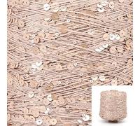 LEEYOX 50G Hilo de Lentejuelas de algodón 6mm + 3mm Lentejuelas Hilo de Tejer a Mano Hilo Brillo Cuerda Suave Material DIY