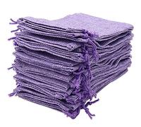 Leeyunbee 30PCS 10x15cm Bolsas de Yute, Bolsitas de Yute, Sacos de Yute, Bolsa de Arpillera con Cordón para Regalo, Joyeria, Calendario de Adviento, DIY, Bodas, Fiesta, Navidad (Morado Claro)