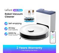 Lefant M2 Plus Aspiradora y fregona robot con tecnología LiDAR, detección de obstáculos PSD de 190°, succión de 6000 Pa, autonomía de 45 días, mapeo de múltiples plantas. M2L PLUS