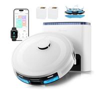 Lefant M2L Plus Robot Aspirador y Fregasuelos con Vaciado Automático Polvo | 6000Pa, 130min Autonomía, Navegación Láser dToF, Mapeo del Hogar, Limpieza Personalizada, WiFi 2,4G/5G/Alexa/App, Blanco