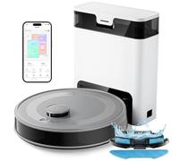 LEFANT M2Pro Robot Aspirador y Fregasuelos con Mapeo, Robot Aspirador de Vaciado Automático del Polvo, Aspirador Robot de 6000Pa, Navegación Láser dTOF, Tecnología de Evitación de Obstáculos PSD, Gris