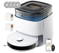 Lefant M3 Robot Aspirador y Fregasuelos, 12 000Pa, Cepillos Anti-Enredos, Doble Paño, Lavado/Secado Auto, Autovaciado, para Pelo de Mascotas, App y Voz