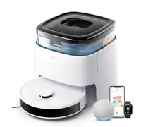 LEFANT M3 Robot Aspirador y Fregasuelos, 12 000Pa Succión, 220min Autonomía, Navegación DToF, Evitación Obstáculos 190° PSD, Doble Trapeador Rotativo, Estación Autovaciado, Secado Automático, Blanco