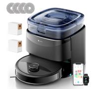 LEFANT M3 Robot Aspirador y Fregasuelos con Mapeo, 12000 Pa, 220min, Evitación Obstáculos PSD 190°, Estación Todo en uno, Navegación dToF, Autovaciado, Secado, 5G WiFi/App/Alexa, Negro