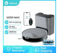 LEFANT M350 MAX Aspirador Robot con Estación de Autovaciado, 10000Pa de succión, Zonas Prohibidas, Función de fregado con depósito de agua de 300ml, Ideal para pelo de mascotas y suelos duros M350 MAX