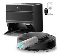 LEFANT M5 Pro Robot Aspirador y Fregasuelos con Base de Autovaciado y App, 18000 Pa, Fregona Auto-limpiante de Rodillo Extensible, Lavado con Agua Caliente a 75℃, Navegación Láser, 2,4 G& 5G