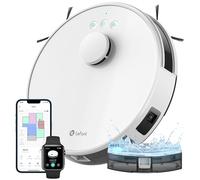 Lefant Robot Aspirador y Fregasuelos 2 en 1, 5500Pa, Navegación LiDAR, Mapeo Multietapa, Zonas Virtuales, Conectado por Alexa/App/WiFi, Ideal para Cerdas de Animales, Alfombras Suelos Duros, M1 Blanco