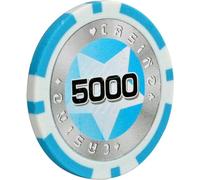 LEFAY 50 fichas de póker numeradas, fichas láser con núcleo metálico de 14 Gramos for Juegos de conteo como Texas Hold'em y Blackjack.($5000)