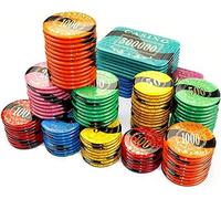 LEFAY Fichas de póker con denominaciones, fichas Estilo Dados de Cristal del Casino Monaco, for Contar, marcadores, Aprendizaje de matemáticas, fichas de póker(25PCS $50000)