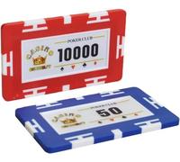 LEFAY Juego de 25 fichas de póker Profesionales, rectangulares de Arcilla, 29 Gramos, for Texas Hold'em y Blackjack.($200)