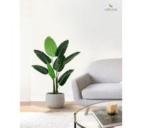 Leflos 120cm Planta Artificial Ave del paraíso con 8 Hojas Ajustables, Strelitzia Reginae Aiton Viva, sólo para Uso Interior, 1 Pieza