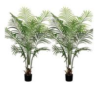 Leflos 135 cm Palmera Artificial Dypsis Lutescens, Planta de Interior sólo con 13 Troncos Desmontables, decoración para Oficina, Tienda, Piso y Fiesta, 2 Piezas