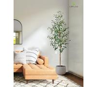 Leflos 180cm Olivos realistas de Interior, sólo para Uso Interior con Tronco Vivo, Rama Ajustable y Aceitunas gordas, 2 Piezas