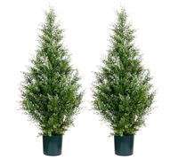 Leflos Árbol topiario de Cedro Artificial, 90cm árbol de ciprés de imitación, árbol de ciprés Artificial Deco para salón, Oficina, Festival & Fiesta, 2pcs