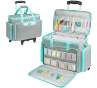 LEFOR·Z Maletín para máquina de Coser con Ruedas, Bolsa de Transporte para máquina de Coser, Bolsa de Carrito para la mayoría de máquinas de Coser estándar Singer, Hermano, Janome y Accesorios, Gris