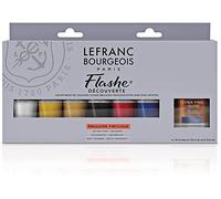 Lefranc Bourgeois 300340 Lefranc Bourgeois acrílico flashe - Juego de 6 tubos de 20 ml + pintura final mate 120 ml,