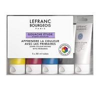 Lefranc Bourgeois 301241 - Pintura gouache (5 colores primarios, tubo de 80 ml, juego de colores gouache)