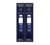 Lefranc Bourgeois 301861Pintura al óleo fina de calidad, resistente a la luz, de consistencia uniforme, 2 tubos de 200 ml, ideal para lienzos y tableros de pintura, Blanco titanio
