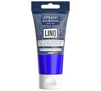 Lefranc Bourgeois 302189 Tinta para linograbado a base de agua - Tinta para impresión en relieve y grabado en linóleo, apta para papel, tela, escuela, arte y proyectos DIY - Azul brillante, 75 ml