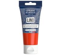 Lefranc Bourgeois 302192 Tinta para linograbado a base de agua - Tinta para impresión en relieve y grabado en linóleo, apta para papel, tela, escuela, arte y proyectos DIY - Rojo carmesí, 75 ml