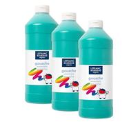 Lefranc Bourgeois Educación 188521 Gouache Para Pintura, 1 L, Verde Oscuro (Paquete de 3)