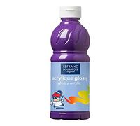 Lefranc Bourgeois Educación, acrílico Glossy, Pintura acrílica para niños, Bote de 500 ML Color Violeta, Pinturas para niños y Manualidades, para Cualquier Superficie