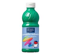 Lefranc Bourgeois Educación, gouache líquida Redimix, témperas para niños, 500ML verde franco, pinturas para niños y manualidades
