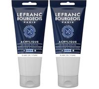 Lefranc Bourgeois Fine Pintura Acrilica, Blanco (Titanium White), 80 ml (Paquete de 2)