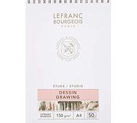 Lefranc Bourgeois Bloc de Dibujo, Papel, Blanco, A4-50 Blatt im Zeichenblock, spiralgebunden, 50