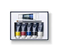 Lefranc Bourgeois Set de Pintura acrílica, Multicolor, 5 tubos x80ml + 1 gel x 120 ml + 1 pincel + 1 delantal