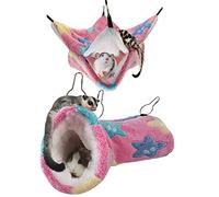 LEFTSTARER Hamaca de conejillo de indias, hurón, rata, juguete, jaula de animales pequeños, accesorios de túnel escondite y litera, hamaca para rata, hurón, conejillo de indias, hámster, deslizador de