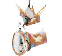 LEFTSTARER Hamaca de conejillo de indias, hurón, rata, juguete, jaula de animales pequeños, accesorios de túnel escondite y litera, hamaca para rata, hurón, conejillo de indias, hámster, deslizador de