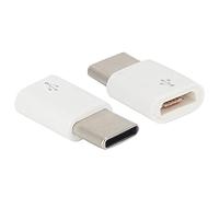 Leftwei Convertidor Pequeño, Adaptador USB C a Micro USB 2 Piezas, Adaptador de Fácil Uso con Gran Compatibilidad, Plug and Play para Transmisión y Recarga de Datos, Color Blanco