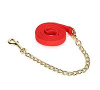 Leftwei Cuerda de Plomo para Caballo, Tracción de Cuerda con Cabestro, Cadena de Hierro Chapada en Cobre, Correas de PP con Mosquetón, Ideal para Liderar, Tirar y Entrenar