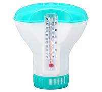 Leftwei Dispensador de Productos Químicos para SPA, Flotador de Tableta de Bromo, Flotador de Cloro para Piscina, Clorador con Termómetro, Flotador de Tableta de Cloro para Piscina Azul