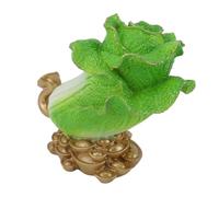 Leftwei Escultura de Repollo de Riqueza Feng Shui, Decoración de Resina Duradera para Regalos de Oficina en el Hogar, 19x18cm
