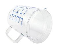 Leftwei Jarra Medidora de Vidrio de Alta Temperatura con Tapa, Multifuncional para Ingredientes Húmedos y Secos, Ideal para Uso en Cocina, 1 X 1L Transparente (250ml)