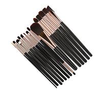 Leftwei Juego de Brochas de Maquillaje Profesional de 22 Piezas con Fibra Sintética Suave para Aplicación de Maquillaje Diario - de Madera - Negro y Marrón