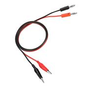 Leftwei Juego de Cables con Conector Banana de 5 A, 30 V, Juego de Cables con Pinzas de Cocodrilo, de Prueba de 80 Cm de Longitud para Multímetro y Fuente de Alimentación